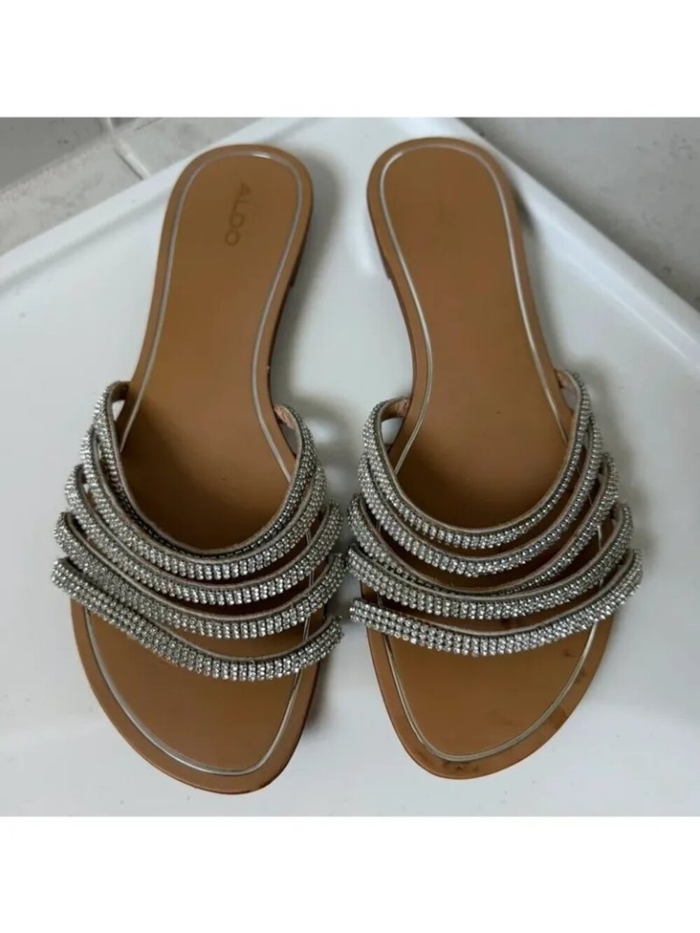 ALDO Women’s Rhinestone Slide Sandals Size 9
